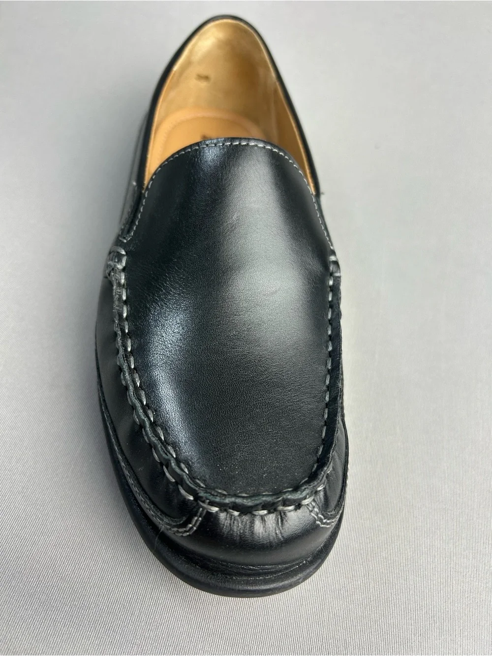 Johnston & Murphy Men’s 5.5 Teen Boys Black Leather Slip-On‎ Dress Shoes Loafers
